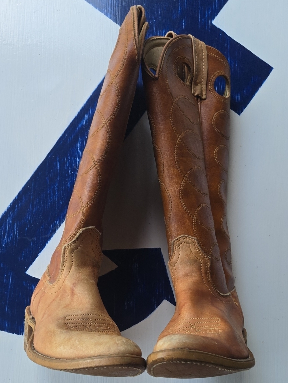 Acme Vintage Camel Tan Western Boot Size Women's 6A - Picture 4 of 16